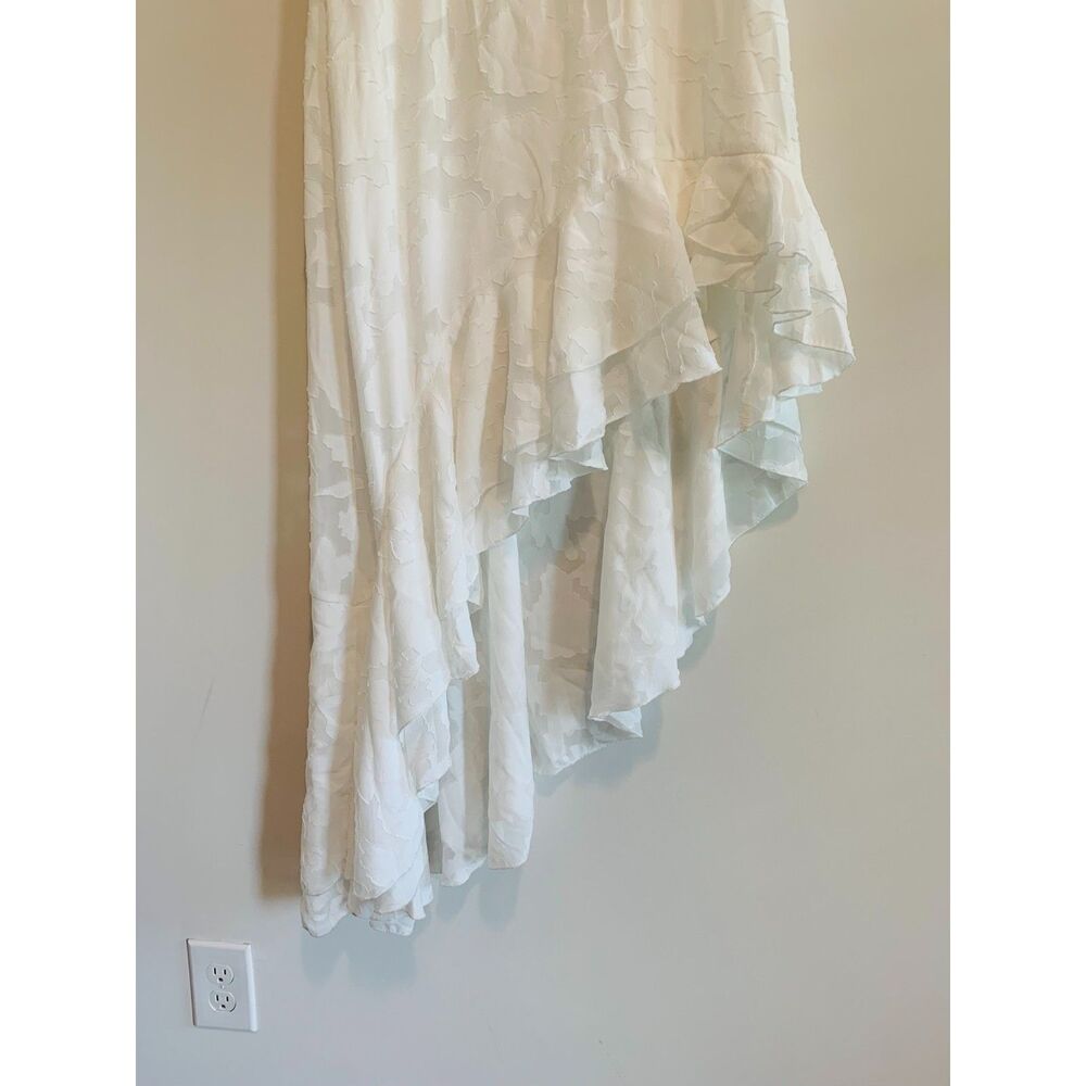 City Vibe White High Low Off Shoulder Dress‎ Floral Textured Party Wedding XL - Picture 7 of 9